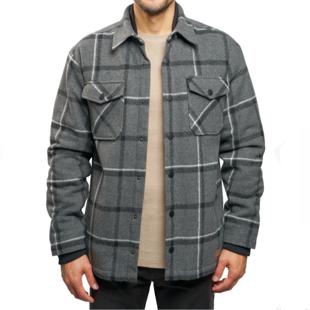 Jachs Charcoal Plaid Shirt Jacket